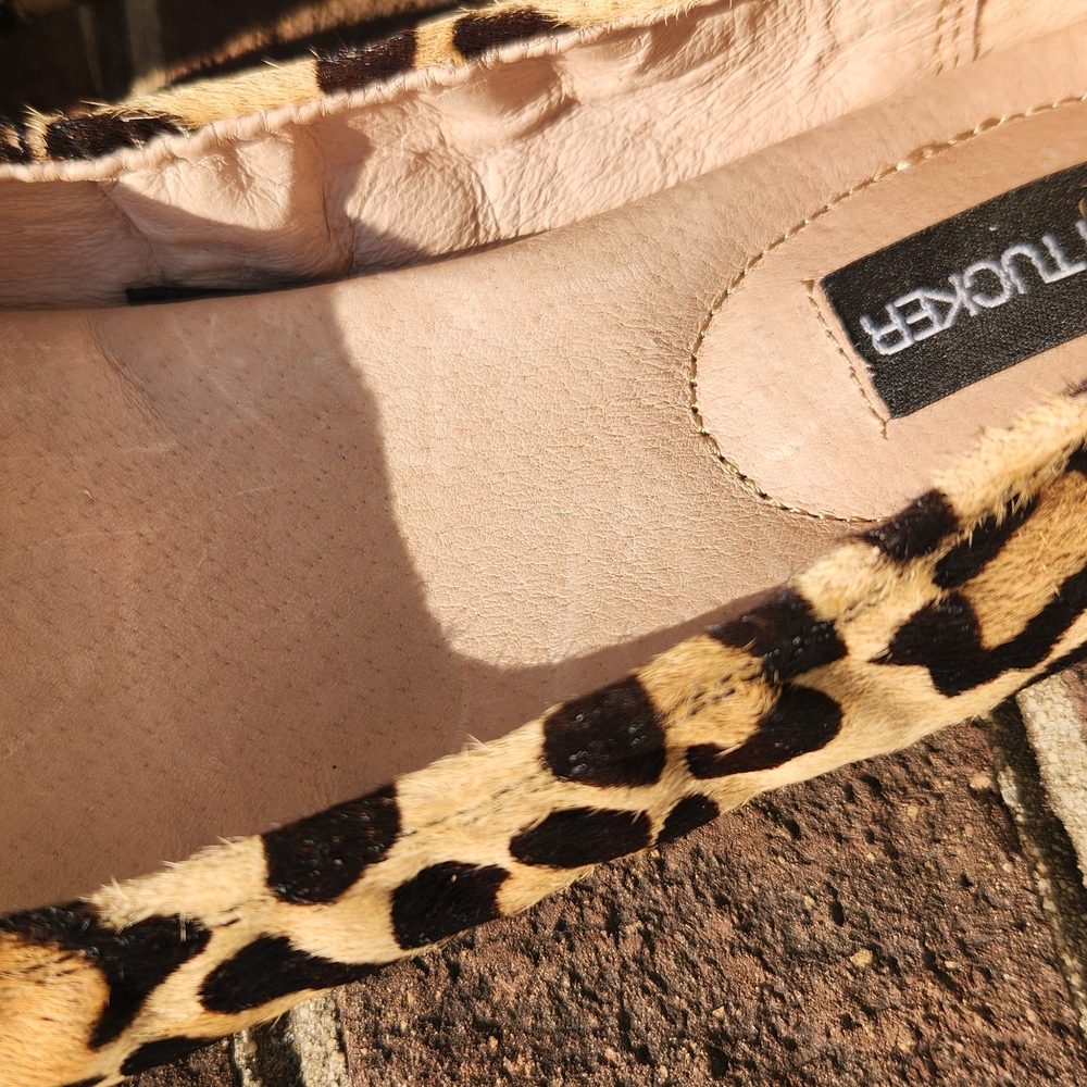 Adam Tucker Leopard-Print Flats with Black Cap Toe - Picture 5 of 8